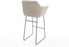 Delife Barstuhl Yulo-Flex Webstoff, Kufengestell Metall, Schwarz, Soft Beige, 54x 51x99 cm Bild 5