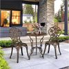 Yaheetech Antik Balkonset mit 2 Stühlen und Ø 60 cm Tisch, Metall, Bronze Bild 3