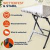 CASARIA® Gartentisch Wetterfest Polyrattan Creme Bild 5