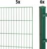 Garden 'N' More Einzelstabmattenzaun Set standard, 125 cm hoch, grün, 5 Elemente für 10 m, 6 Pfosten Bild 2