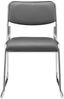 pro.tec 4x Stapelstuhl, grau, Kunstleder, Metallgestell Bild 2