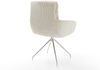 Esszimmerstuhl Abelia-Flex mit Armlehnen Cord Beige Kreuzgestell konisch Edelstahl Bild 5