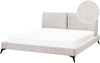 Bett mit Lattenrost MELLE 180 x 200 cm Cord Helles Beige Bild 1