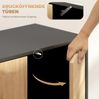 Sideboard 60cm×35cm×78cm mit Push-to-open Türen – schwarzer Korpus, Holzoptik und 4 geschlossene Fächer Bild 4