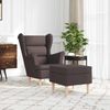 vidaXL Sessel mit Fußhocker Dunkelbraun Stoff 3307993 Bild 3