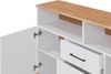 OTTO home Sideboard Ribe,130cm breit,80cm hoch,Oberplatte Holz massiv,6 Fächer, Oberplatte Eiche massiv,schwarze Metall Griffe Bild 4