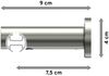 Innenlauf-Gardinenstangen-Set Platon Zoena 300 cm (geteilt in 3 x 100 cm), 1-läufig, 20 mm Ø Edelstahl-Optik Bild 2