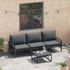 vidaXL Gartensofa-set mit Kissen 3 pcs Schwarz Stahl 3378962 Bild 4