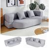 oyajia Schlafsofa Klappbares Knochenloses Schlafsofa mit 2 Kissen,193x81x49CM, 1 Teile, Bodensofa Bed mit Pillow Back Support Armrest - Schlafsofa Klappbar Bild 5