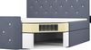 A&J MöbelLand GmbH Boxspringbett REINN mit Kristallknöpfen verziert. (Boxspringbett mit Bettkasten und gepolstertem Kopfteil. Gratis Topper – nur jetzt erhältlich!, Kostenlose Lieferung! TOP ANGEBOT), Länge 216 cm Höhe 106 cm Bild 3