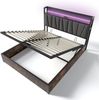 Polsterbett 140×200 cm aus Leinen-Stoff mit LED-Beleuchtung App-Control & Matratze, grau Bild 5