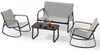 Bealife Balkonset Garten Balkonmöbel-Sets,2 Sessel, 1Bank und 1 Tisch, Terrasse, (1 Tisch + 3 Stühle), Mit Schaukel-Funktion Bild 4