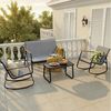 Bealife Balkonset Garten Balkonmöbel-Sets,2 Sessel, 1Bank und 1 Tisch, Terrasse, (1 Tisch + 3 Stühle), Mit Schaukel-Funktion Bild 5