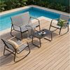 Bealife Balkonset Garten Balkonmöbel-Sets,2 Sessel, 1Bank und 1 Tisch, Terrasse, (1 Tisch + 3 Stühle), Mit Schaukel-Funktion Bild 2