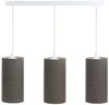 BPS Koncept 0T0-L3-006 Hängeleuchte BOHO ELEGANT E27 3x40W Stoff strukturiert auf PVC-Kunststoff dunkelgrau H:102cm Ø15cm dimmbar Bild 4