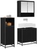 vidaXL Badezimmermöbel-Set 3 pcs Schwarz Eichen-Optik Holzwerkstoff 3402386 Bild 2