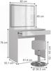 Schminktisch Sherry Weiß/Weiß Hochglanz 81.4 cm mit LED-Spiegel und Hocker Vicco Bild 2