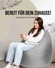 PATCH HOME Sitzsack Tropfenform – XXXL – Grau, bequemer Sitzsack aus Luxus-Polyester-Gewebe, bereits befüllt Bild 2