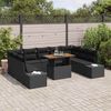 vidaXL Garten Essgruppe mit Kissen 10 pcs Schwarz und Braun 3350009 Bild 3