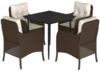 vidaXL 5-tlg. Garten-Essgruppe mit Kissen Braun Poly Rattan 3211935 Bild 2