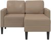vidaXL 2-Sitzer-Sofa mit Chaiselongue L-Form Cappuccino-Braun 125 cm 4107087 Bild 4