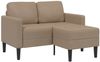 vidaXL 2-Sitzer-Sofa mit Chaiselongue L-Form Cappuccino-Braun 125 cm 4107087 Bild 2