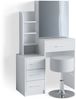 Vicco 'Conrada' Schminktisch mit Hocker, Holzspanplatte weiß, 80 x 36 x 131,6 cm Bild 1