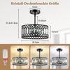 Lapalife LED Deckenleuchte Deckenlampe Schwarz 3-flammig, Kristall Lampenschirm Deckenleuchte, Modernes Design, für Küche, Schlafzimmer, Bad, Flur & Diele Bild 2