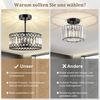 Lapalife LED Deckenleuchte Deckenlampe Schwarz 3-flammig, Kristall Lampenschirm Deckenleuchte, Modernes Design, für Küche, Schlafzimmer, Bad, Flur & Diele Bild 4
