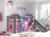 Kinderbett mit Rutsche Karolina Massivholz Grau Textilset Bella Bild 2