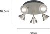 Moderner LED Deckenstrahler ROMEO mit 5 schwenkbaren Spots Silber Ø 30cm Bild 3
