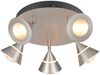 Moderner LED Deckenstrahler ROMEO mit 5 schwenkbaren Spots Silber Ø 30cm Bild 2