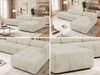 Modulares Ecksofa GRIDA 3M L Wohnlandschaft, Wellenfedern, gesteppte Sitzfläche, Wohnzimmer Sofa L-form - Beige Velvet - Rechts Bild 2