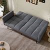 Flieks 2-Sitzer Sofa Bett, 5-fach verstellbare Rückenlehne & Fixe Armlehnen, Gästebett & Loveseat, Leinen-Mix, Grau Bild 2