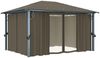 vidaXL Pavillon mit Vorhängen & LED-Lichterkette 400x300 cm Taupe Alu 3070337 Bild 5