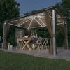 vidaXL Pavillon mit Vorhängen & LED-Lichterkette 400x300 cm Taupe Alu 3070337 Bild 2