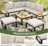 Celya Gartenlounge-Set 6-teiliges Lounge-Set mit verstellbarer Lehne, (mit Ecksofa, Couchtisch und Hockern, 5-fach verstellbare Rückenlehne, wetterfestes Stahlgestell), für Balkon und Terrasse Bild 4