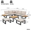 Celya Gartenlounge-Set 6-teiliges Lounge-Set mit verstellbarer Lehne, (mit Ecksofa, Couchtisch und Hockern, 5-fach verstellbare Rückenlehne, wetterfestes Stahlgestell), für Balkon und Terrasse Bild 2