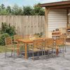 vidaXL Garten Essgruppe 9 pcs Grau Massivholz Akazie 3365545 Bild 4