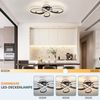 ZMH Deckenlampe LED Deckenleuchte Dimmbar - Wohnzimmerlampe Schwarz 66cm Wohnzimmer 65W Modern Schlafzimmerlampe Schlafzimmer mit Fernbedienung Deckenbeleuchtung für Esszimmer Büro Arbeitzimmer Bild 2