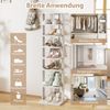 Höheverstellbarer 8 Stufiger Schuhständer aus Holz Platzsparendes Schuhregal Grau Bild 4
