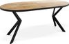 WFL GROUP Esstisch Vincento ausziehbar rund industrial mit schwarzen Metallbeinen (MADE IN EU, erhältlich in zwei Größen – 100/120 cm, ausziehbar auf 180/200 cm), platzsparender Tisch in Holzoptik für Küche, Esszimmer oder Wohnzimmer Bild 3
