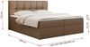 Boxspringbett mit Kopfteil und Topper, Doppelbett - RICO - 180x200cm - Braun Kunstleder - H3 Bild 5