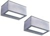 Eckige LED Up and Down Außenwandlampen 2er SET aus ALU in Silber, 14cm breit Bild 2