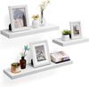 Vasagle 2-Set Wandregal, Wandboard für Bücher, Bilder, Deko, Schweberegal, 80 x 20 x 3,8 cm, Büroregal, MDF, für Wohnzimmer, Küche, Flur, Schlafzimmer, Badezimmer, vintagebraun von Songmics LWS028B14 Bild 2