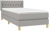 vidaXL Boxspringbett mit Matratze Hellgrau 90x200 cm Stoff, Härtegrad: H2 [3130481] Bild 3