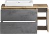Waschtisch >Paris< in grau, Wotaneiche, MDF - 105x65,5x47cm (BxHxT) Bild 2
