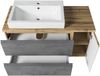 Waschtisch >Paris< in grau, Wotaneiche, MDF - 105x65,5x47cm (BxHxT) Bild 4