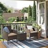 Songmics Balkon Gartenmöbel-Set, PE-Polyrattan braun/taupe Bild 2