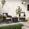 Songmics Balkon Gartenmöbel-Set, PE-Polyrattan braun/taupe Bild 3
